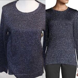 Blue Metallic Crewneck Sweater NW